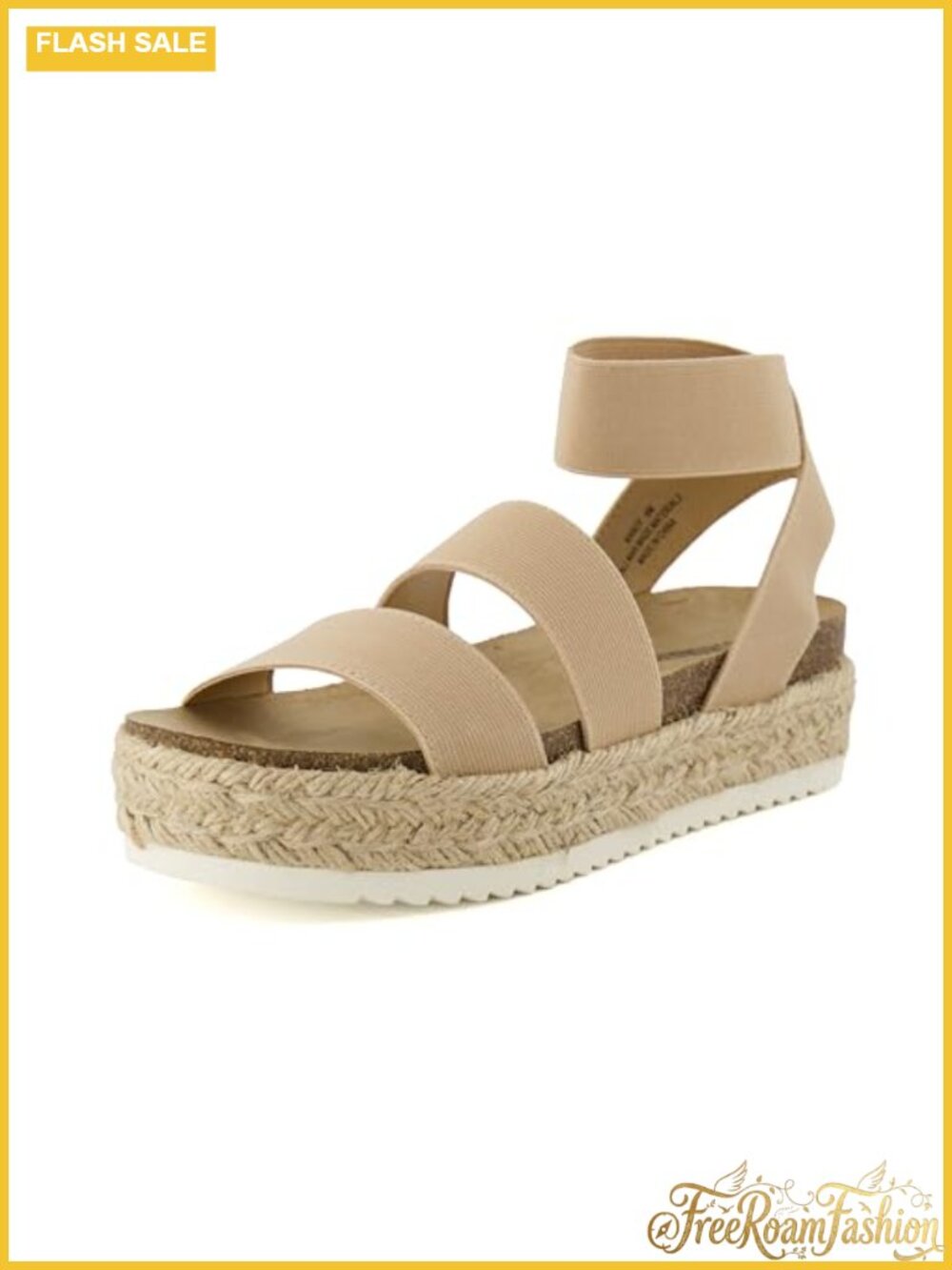 CUSHIONAIRE Mandy Strappy Espadrille Platform Sandals Low Wedge Heel